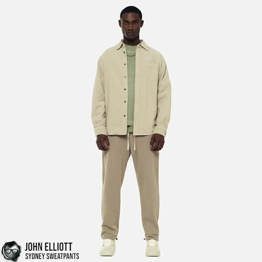 JOHN ELLIOTT SYDNEY JOGGER SWEATPANTS IN SHARK BEIGE MEN’S MEDIUM LUXURY PANTS